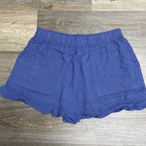 Kingfen women blue shorts Blue